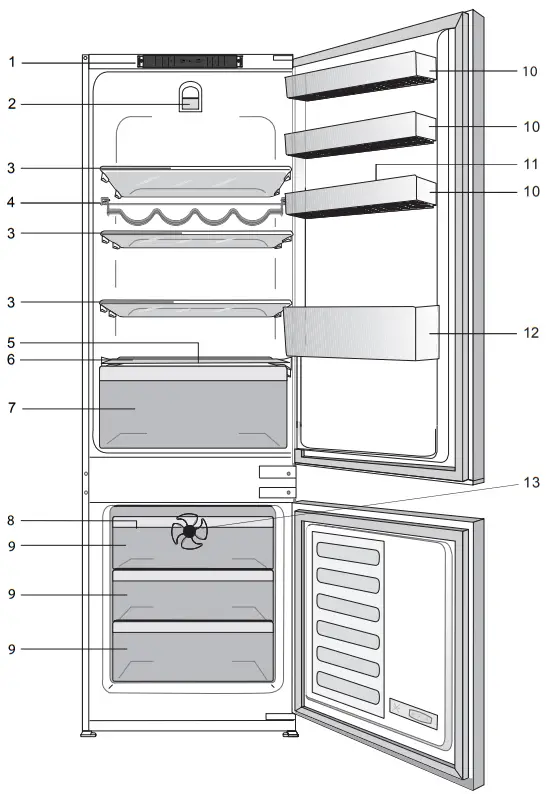 Blomberg KNE4554EVI Full Integrated Frost Free Combi Fridge Freezer - refrigerator