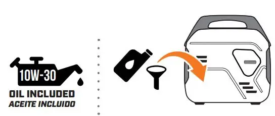 CHAMPION 201153 2500W Portable Inverter Generator User Guide - Add oil