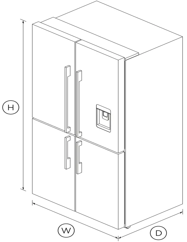 FISHER PAYKEL RF605QDUVX2 90 5cm 538L Freestanding Quad Door Refrigerator Freezer - Fig 1