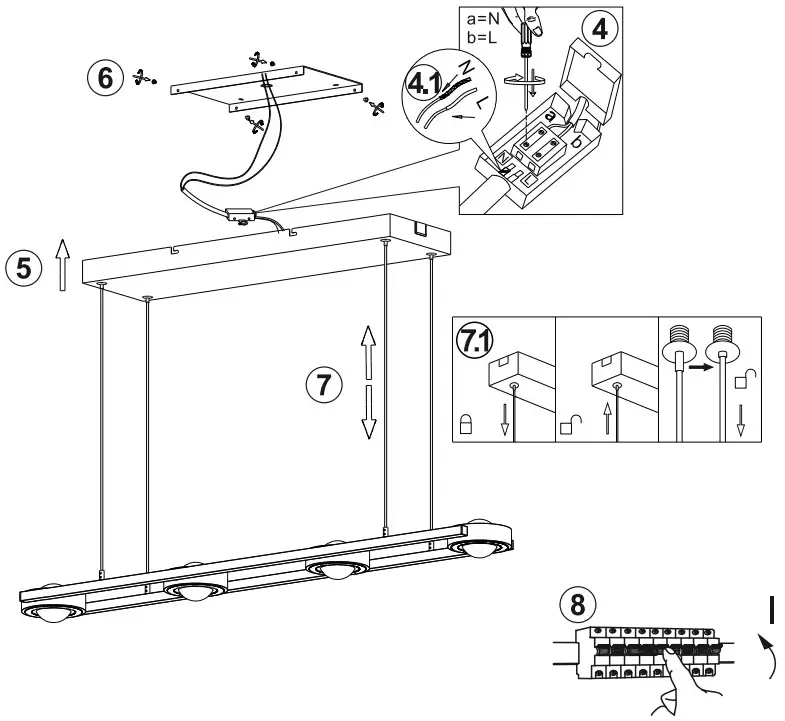 Q TIMBER Smart Light Bar Pendant Fixtures - FIG 4