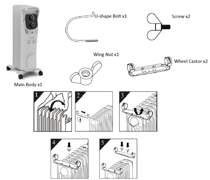 Goldair GOC155, GOC1511 Oil Column Heater-1