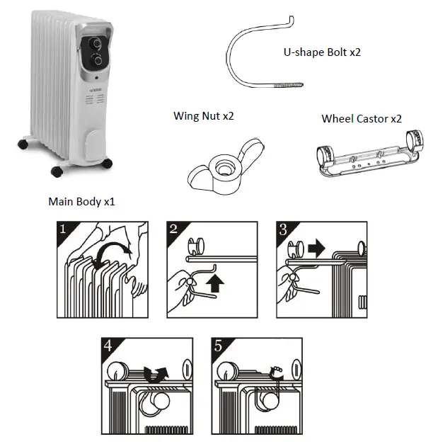 Goldair GOC155, GOC1511 Oil Column Heater-2