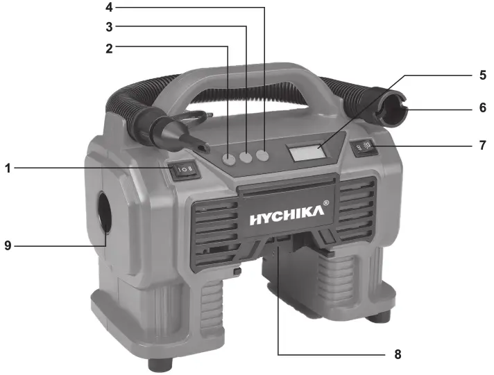 HYCHIKA IF1812A Air Compressor Tire Inflator 12V DC - 1