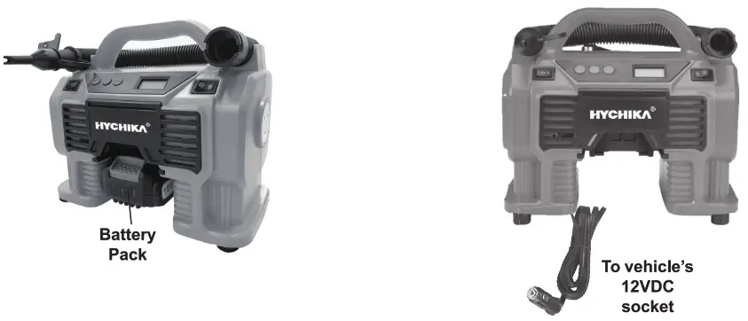 HYCHIKA IF1812A Air Compressor Tire Inflator 12V DC - 3