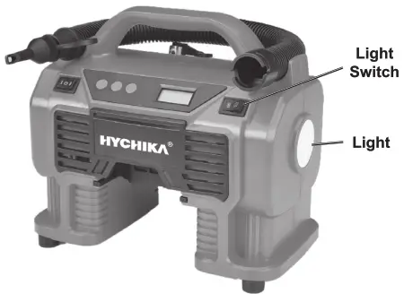 HYCHIKA IF1812A Air Compressor Tire Inflator 12V DC - 8