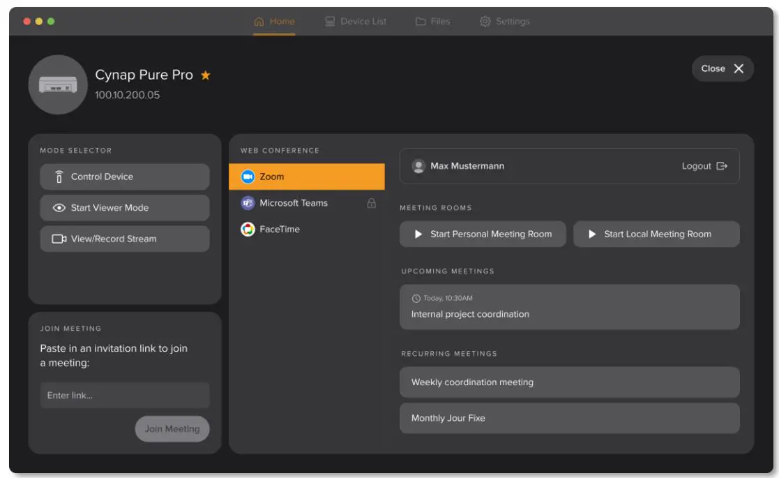 Apps WolfVision vSolution App User Guide - By pressing the button „Logout“ in the action