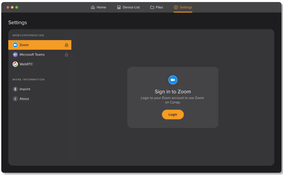 Apps WolfVision vSolution App User Guide - If there is no login available, the button “Login” is shown