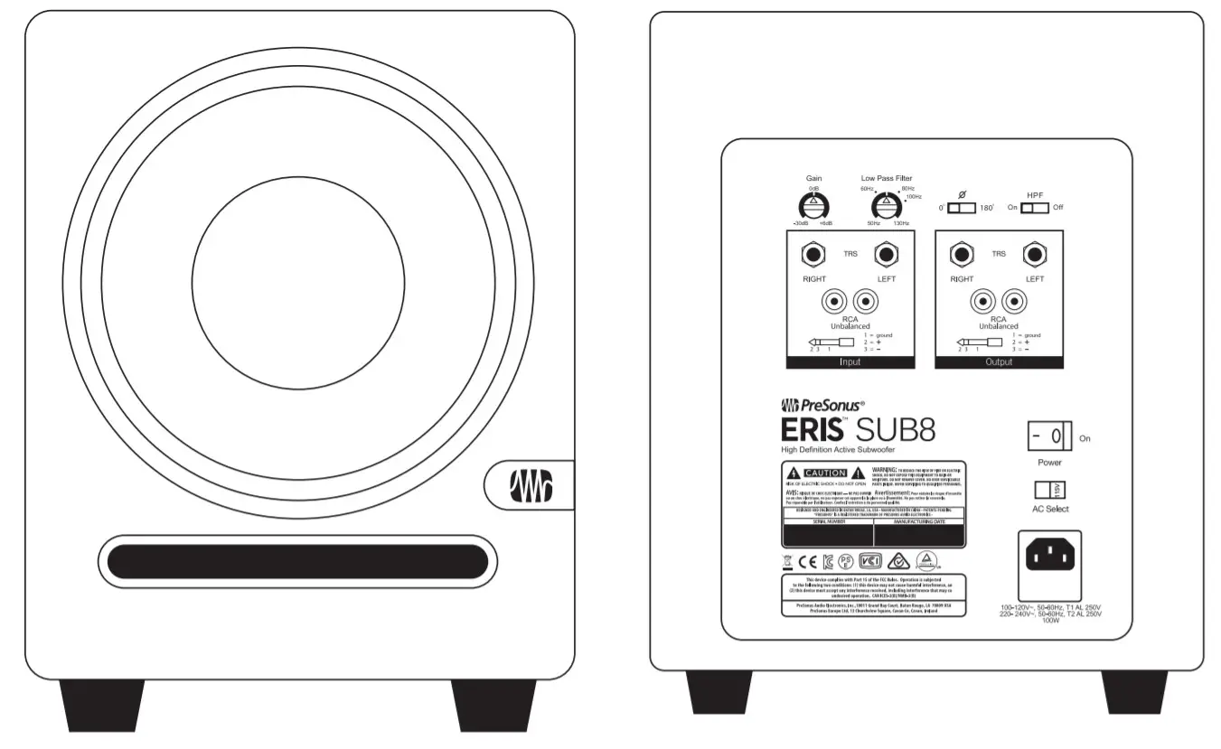 PreSonus Eris Sub8 8 inch Studio