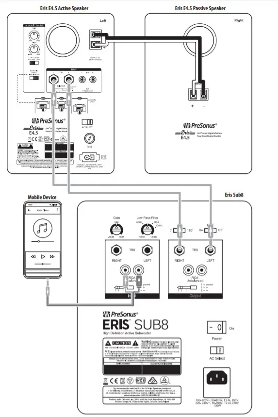 PreSonus Eris Sub8 8 inch Studio - Mobile