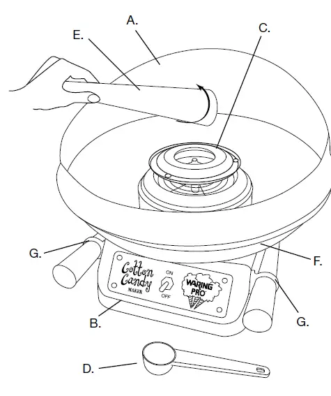waring pro CC150 Cotton candy machine 1