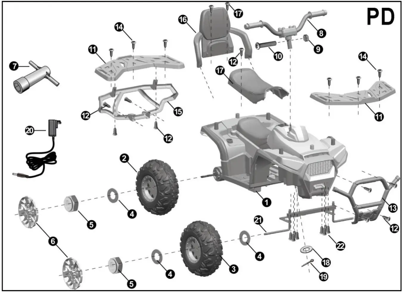 MONI XMX607 Kids Electric Ride - Parts