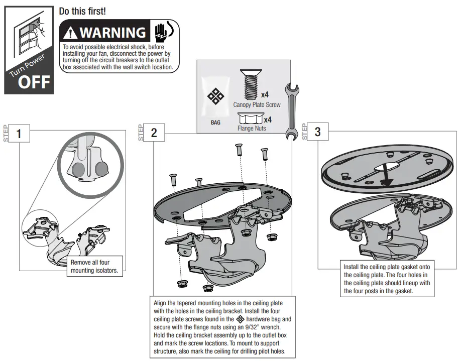 Preparing the Ceiling Bracket