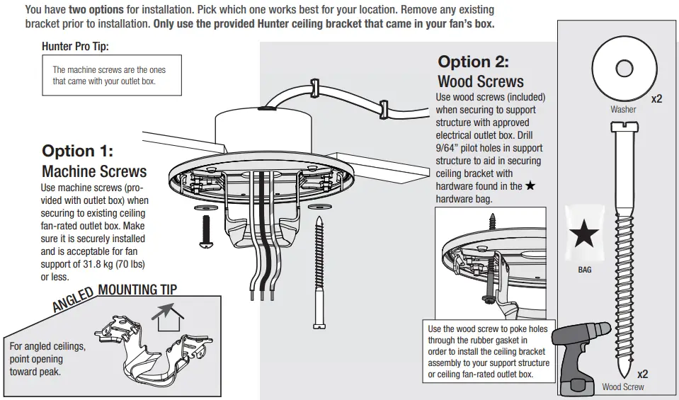 Installing the Ceiling Bracket