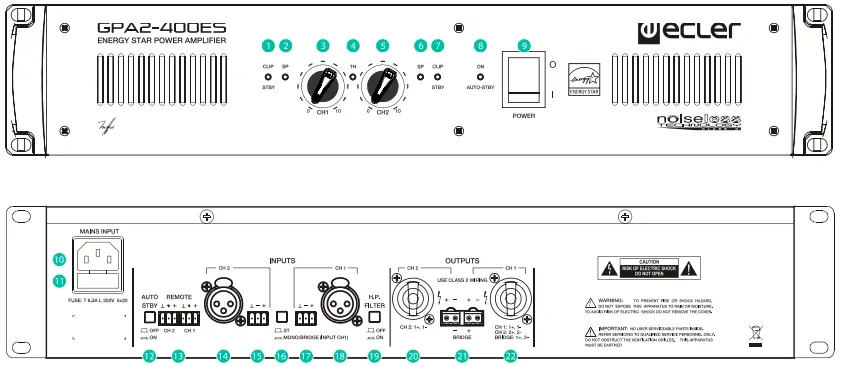 ecler GPA2-400ES Stereo High-Efficiency Amplifier-fig3