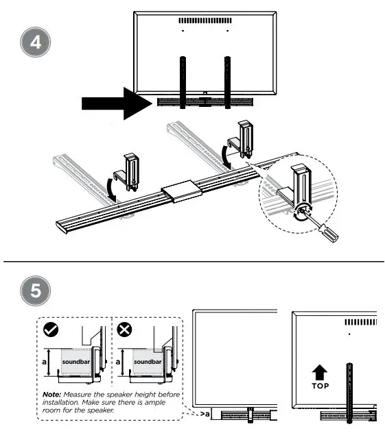 manhattan 461849 Universal Soundbar Mount Instructions - How to use