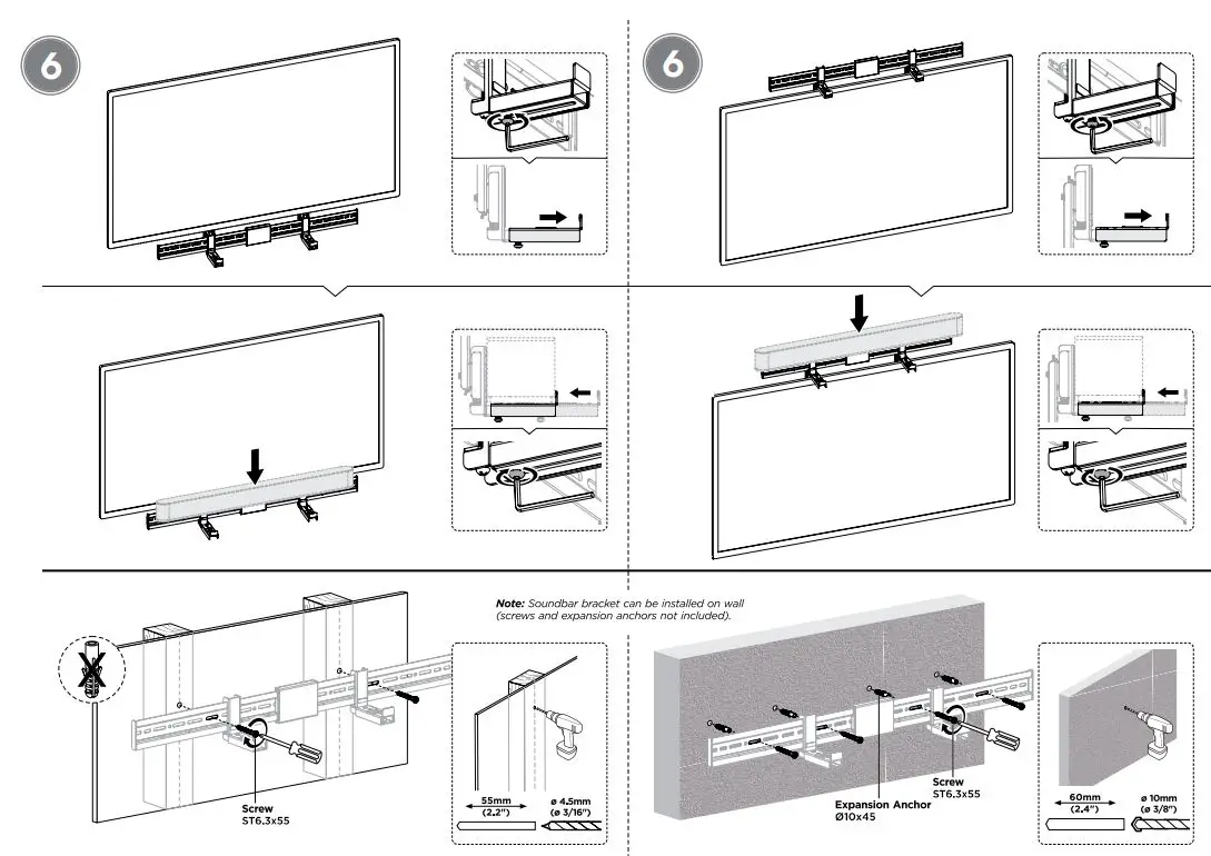 manhattan 461849 Universal Soundbar Mount Instructions - How to use