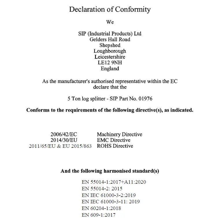 sip 01976 5-Ton-Horizontal-Log-Splitter-fig- 24