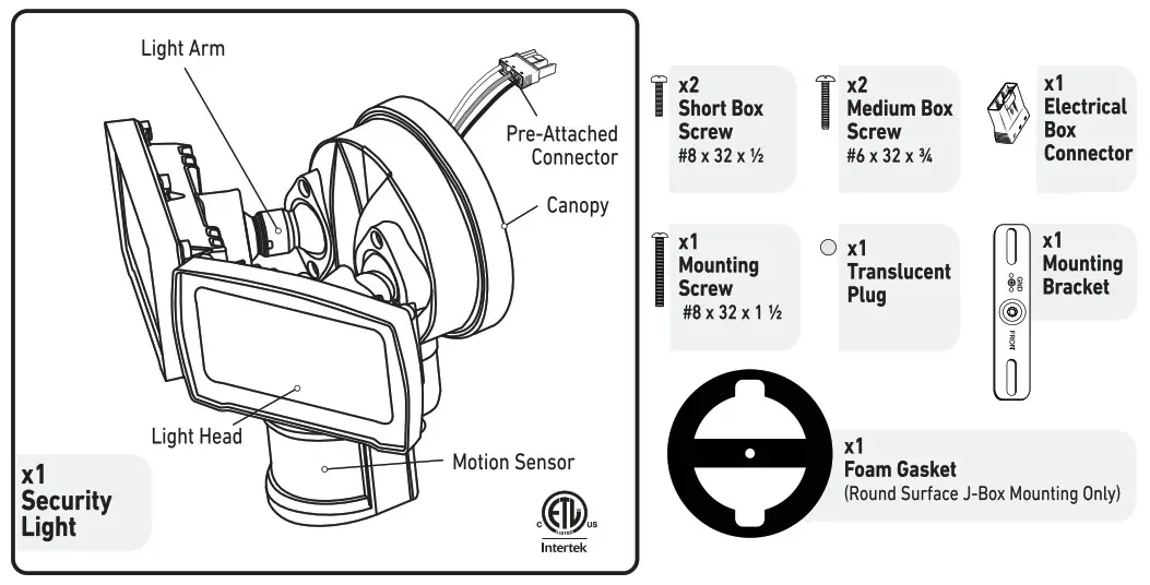 Good Earth Lighting SE1291-BP2-02LF0-G 180-Degree 2-Head LED Motion - 1