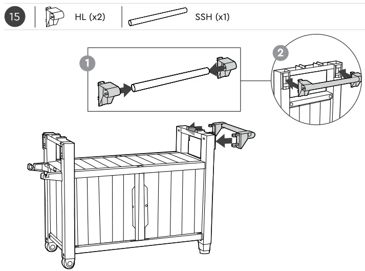 Keter 2127661 Unity XL Outdoor Kitchen Cart with Storage - fig 20