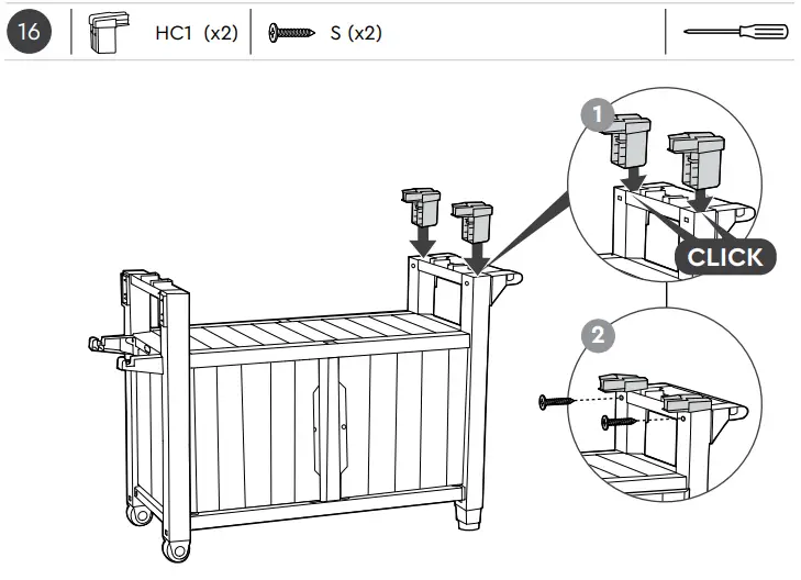 Keter 2127661 Unity XL Outdoor Kitchen Cart with Storage - fig 21