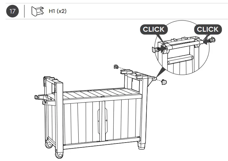Keter 2127661 Unity XL Outdoor Kitchen Cart with Storage - fig 22