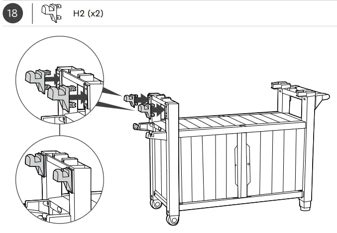 Keter 2127661 Unity XL Outdoor Kitchen Cart with Storage - fig 23