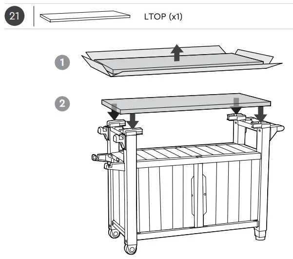 Keter 2127661 Unity XL Outdoor Kitchen Cart with Storage - fig 26