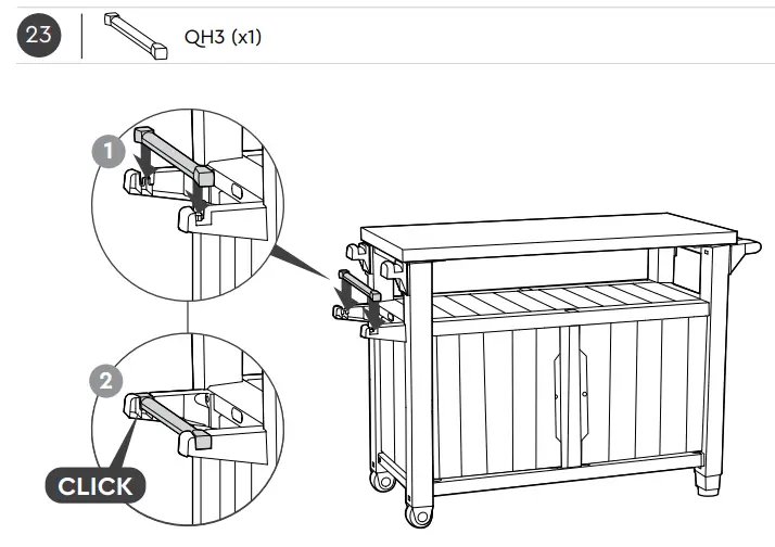 Keter 2127661 Unity XL Outdoor Kitchen Cart with Storage - fig 28