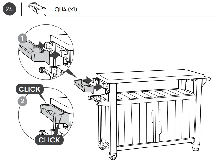 Keter 2127661 Unity XL Outdoor Kitchen Cart with Storage - fig 29