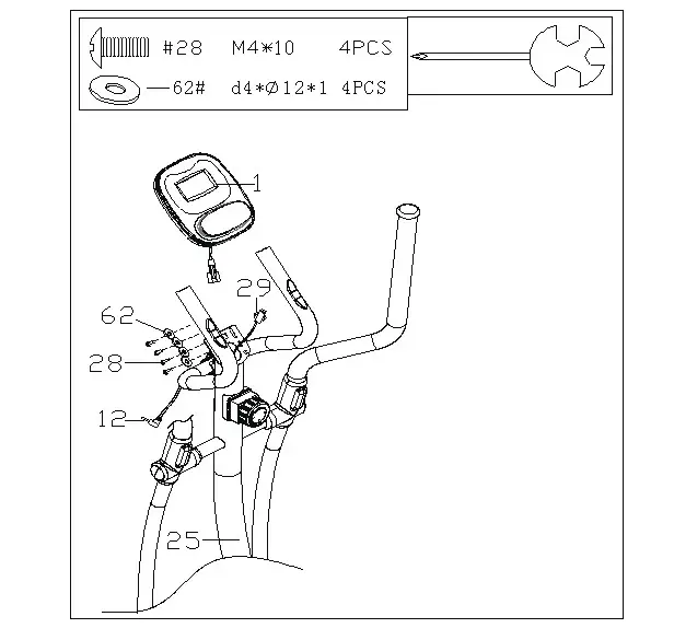 snode E20 Magnetic Elliptical Trainer - assembly 10