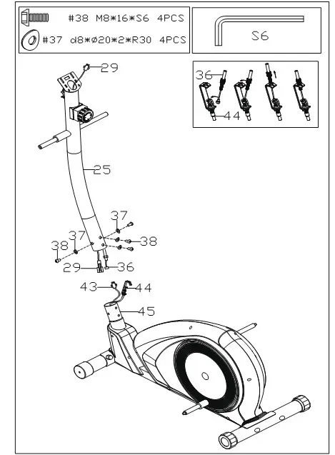 snode E20 Magnetic Elliptical Trainer - assembly 2