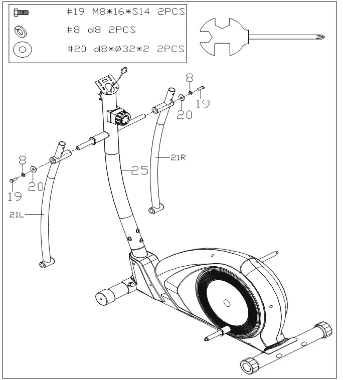 snode E20 Magnetic Elliptical Trainer - assembly 3