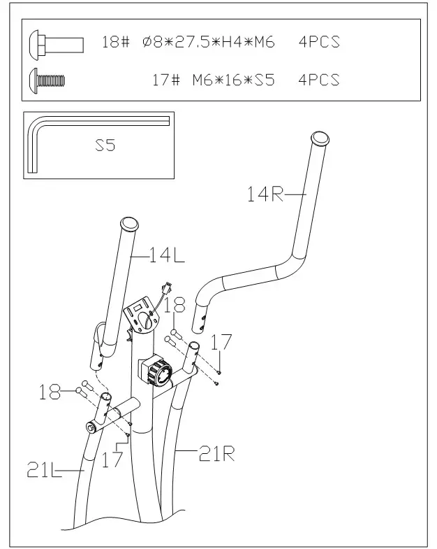 snode E20 Magnetic Elliptical Trainer - assembly 6