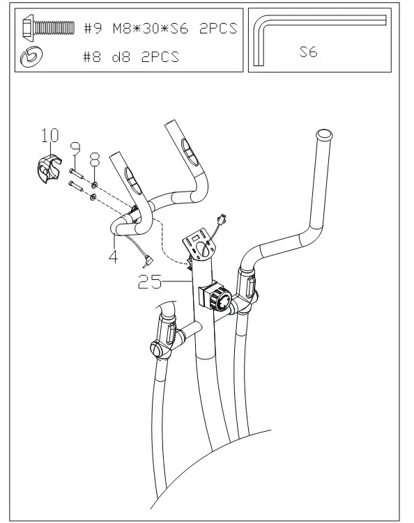 snode E20 Magnetic Elliptical Trainer - assembly 9