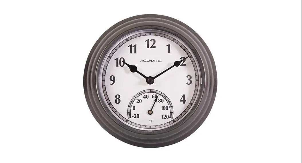 Acurite 02413 Indoor Or Outdoor Clock With Temperature Instruction Manual