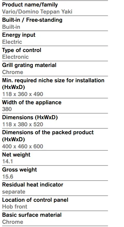 GAGGENAU VP 414 611 15 Inch Vario 400 Series Teppan Yaki - 1