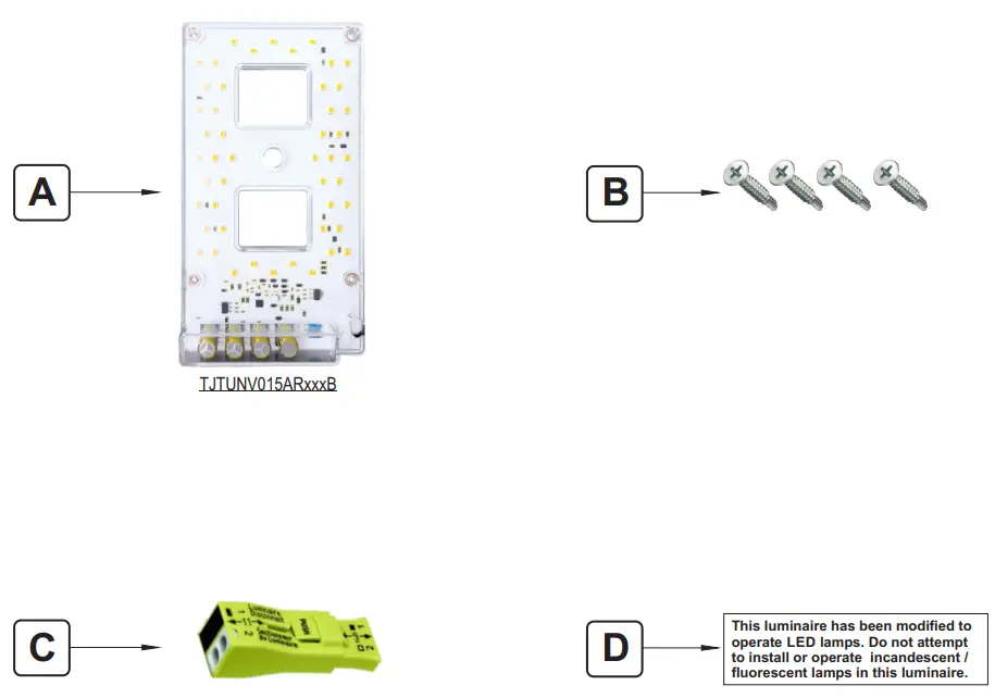 VIZION FULHAM TJTUNV015ARxxxB DirectAC Universal Voltage Engine Refrofit Kit - fig 3