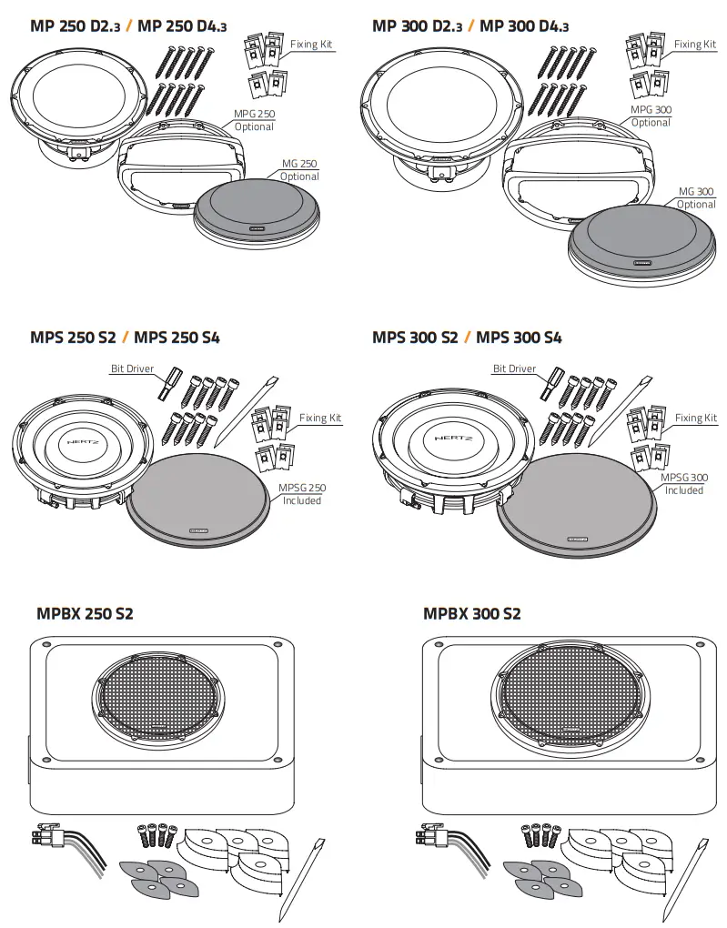 HERTZ MPS 300 S2 Mille Pro Series 12 Inch Shallow-Mount 2-Ohm Component Subwoofer - fig 1