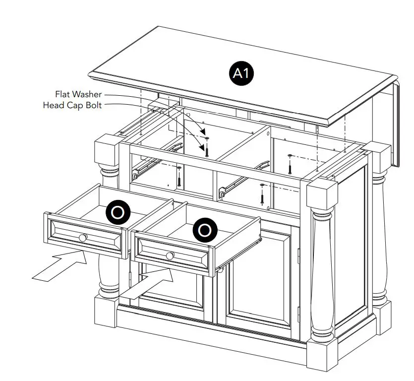 homestyles 5020-941 Kitchen Island Instruction Manual - Attach Top