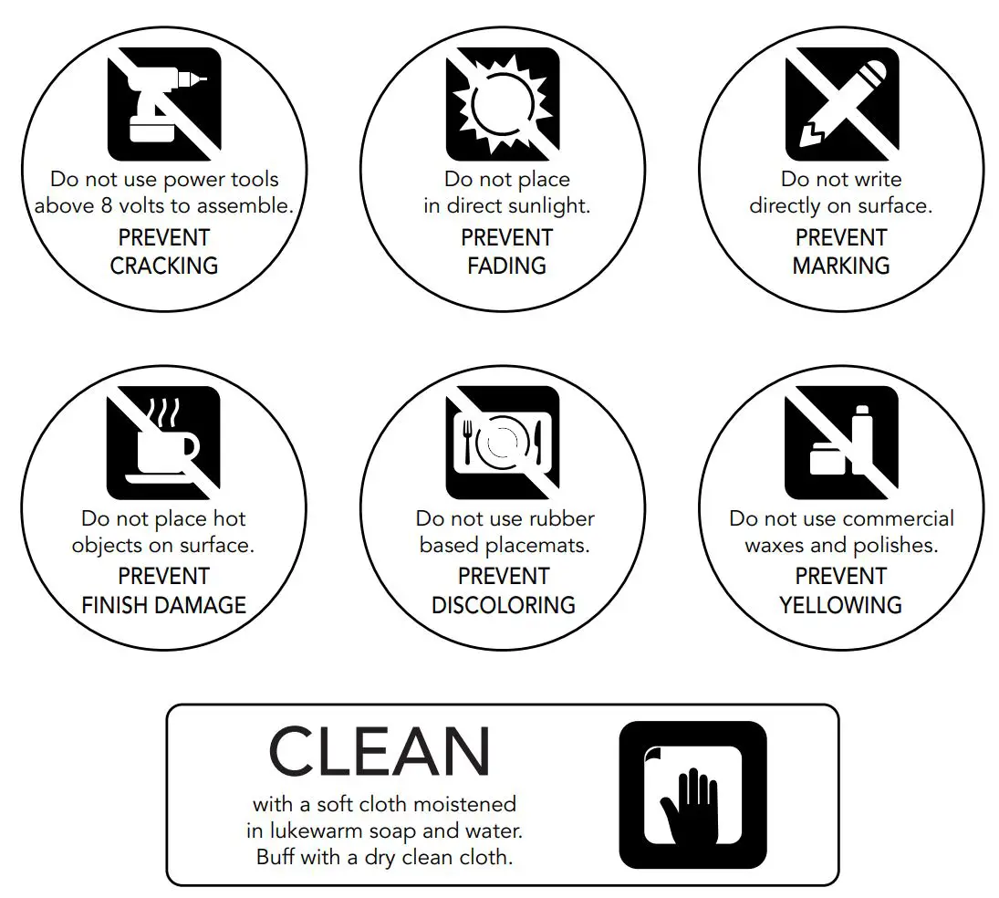 homestyles 5020-941 Kitchen Island Instruction Manual - CARE INSTRUCTIONS