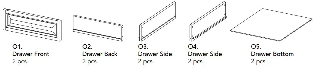 homestyles 5020-941 Kitchen Island Instruction Manual - Part List