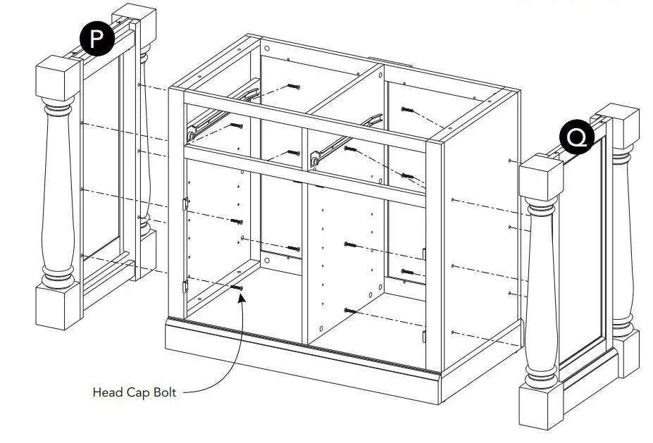 homestyles 5020-941 Kitchen Island Instruction Manual - Turn unit to its upright position