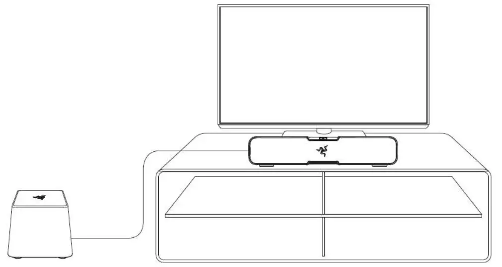 RAZER LEVIATHAN 5.1 Channel Surround Sound Bar Bluetooth Speaker - subwoofer