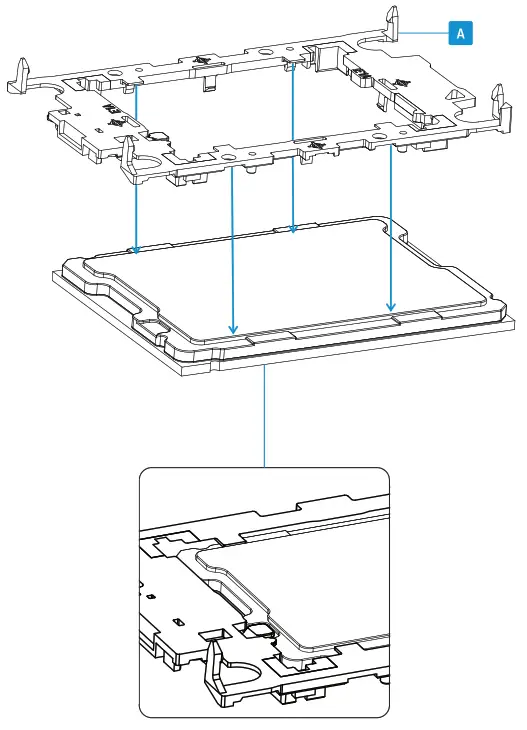 alphacool LGA 4677 - ES Jet 1U Waterblock Lineup Support - Plug