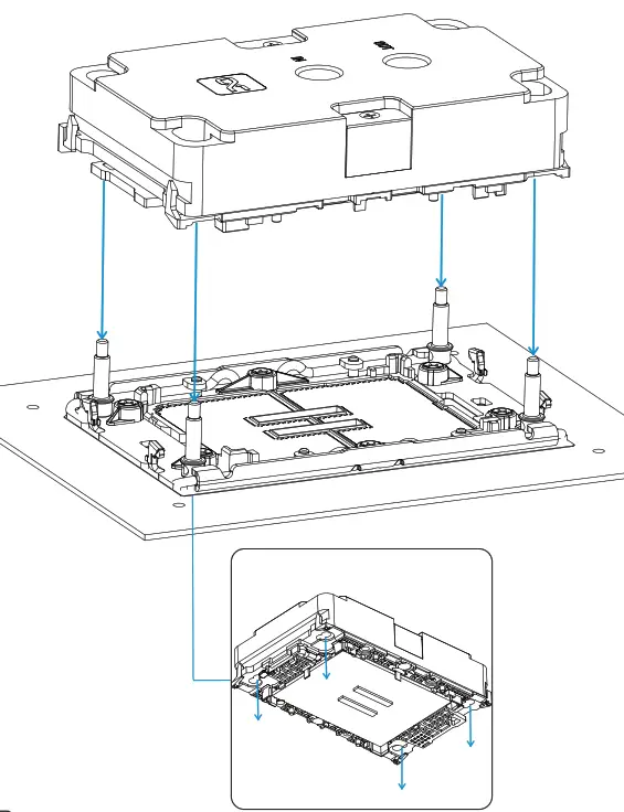 alphacool LGA 4677 - ES Jet 1U Waterblock Lineup Support - motherboard