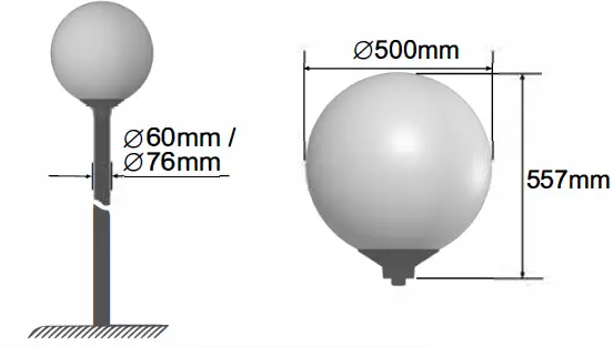 EXTERIOR LIGHTS Sandgate 30 45w LED White or Opal Globe Amenity or Street Light 1