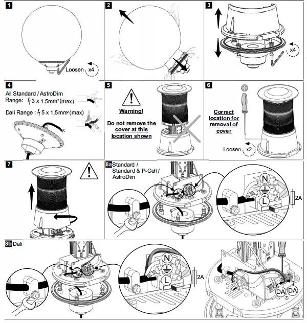 EXTERIOR LIGHTS Sandgate 30 45w LED White or Opal Globe Amenity or Street Light 2