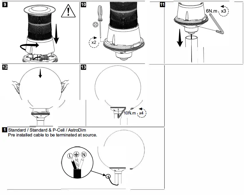EXTERIOR LIGHTS Sandgate 30 45w LED White or Opal Globe Amenity or Street Light 3