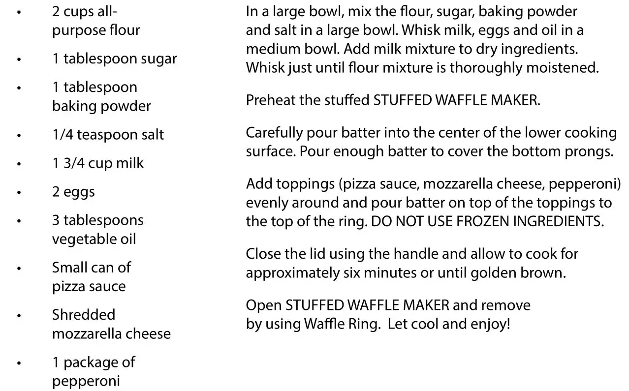NOSTALGIA MSW5IVY 5-Inch Stuffed Waffle Maker - PIZZA STUFFED WAFFLES