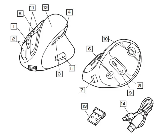 Ergonomic Mouse GMA130 Bluetooth Wireless Mouse-